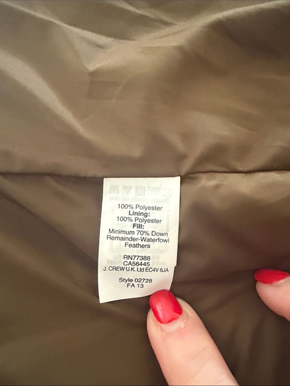 J. Crew Quilted Camo Puffer Vest in Olive and Brown CAMO - Picture 3 of 4